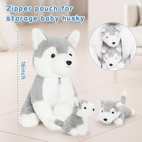 Vista 151 de Muiteiur Animal de peluche de tortuga marina, suave juguete de peluche con 3 bebés, vida marina de peluche azul para niños y niñas (azul)