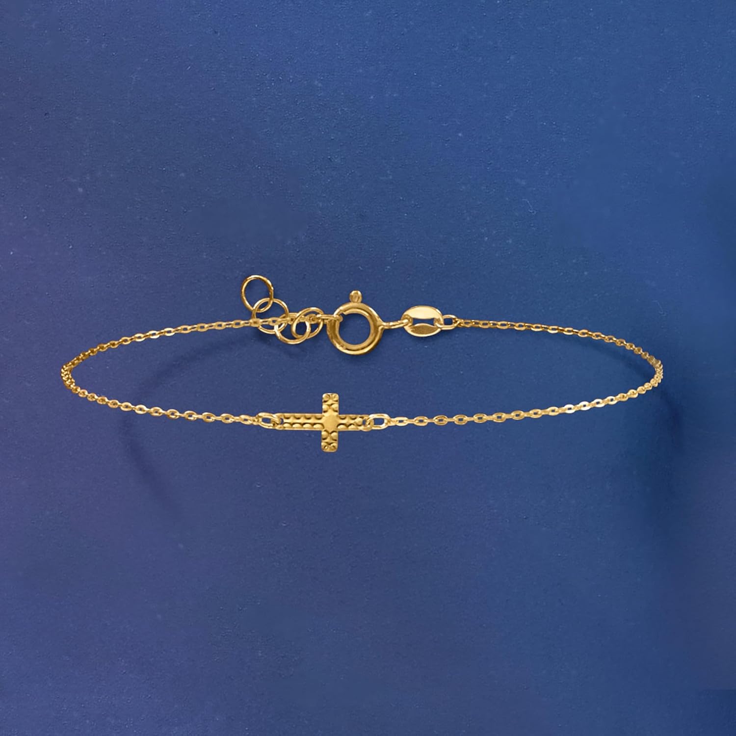 Ross-Simons Italian 10kt Yellow Gold Sideways Cross Bracelet