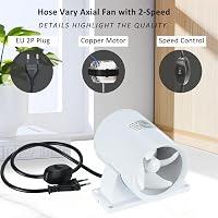 Hose Vary 100mm Csatorna Ventilátor Fürdőszoba Konyha Wc-hez Állítható Sebességgel - 100 Mm White Axial Fan 6