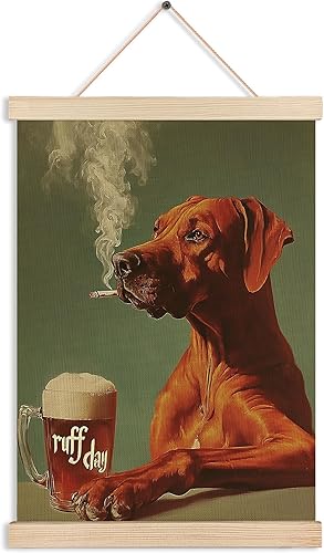 Miniatura 11 de AJIPUX Divertida decoración de pared de baño retro Golden Retriever, decoración de baño Golden Retriever, divertido póster colgante de perro para