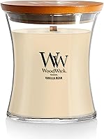 WoodWick Vanilla Bean Medium Hourglass Candle 9.7oz Crackling Wood Wick Soy Blend Holiday Gift for Home Decor