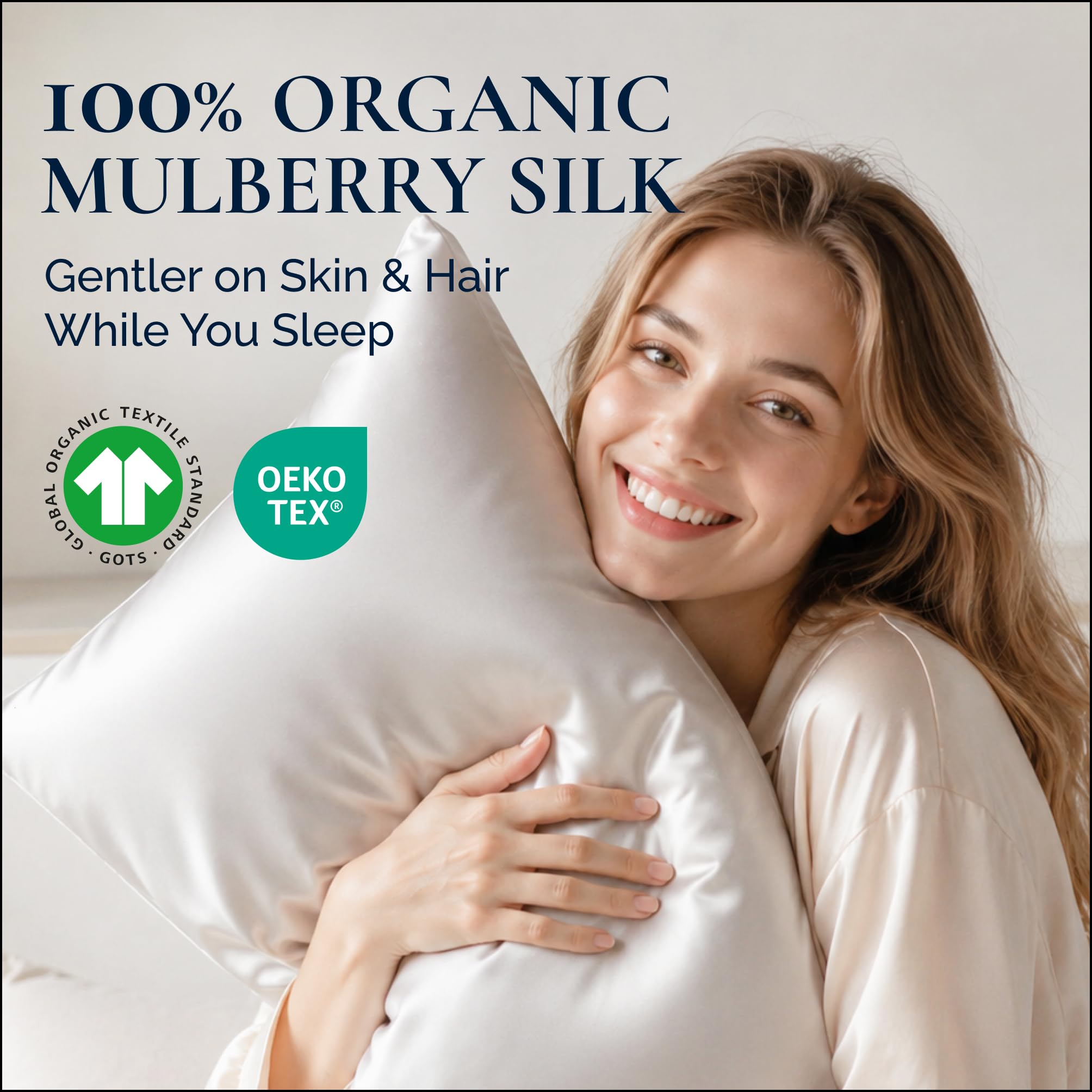 Premium Silk Pillowcase 100% Organic Mulberry Silk, 22 Momme, Grade 6A - Oeko-Tex Certified in Germany - Luxury for Hair & Skin, 1 Piece (Queen Size 20x30 Inches, Graphite Grey)