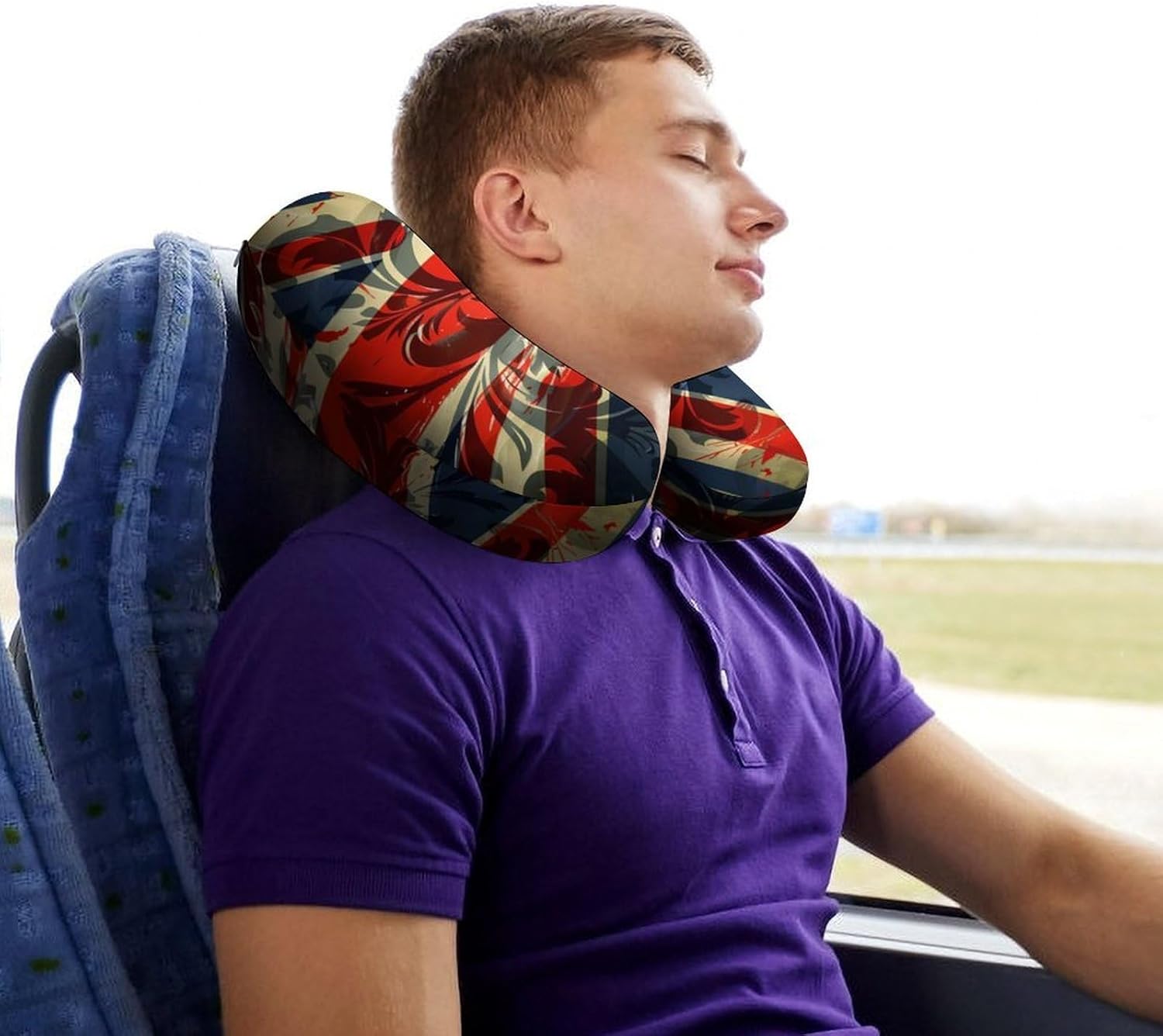 Union Jack UK British Flag Travel Pillow U Shape Neck Pillow Washable Pillowcase for Sleeping Chair