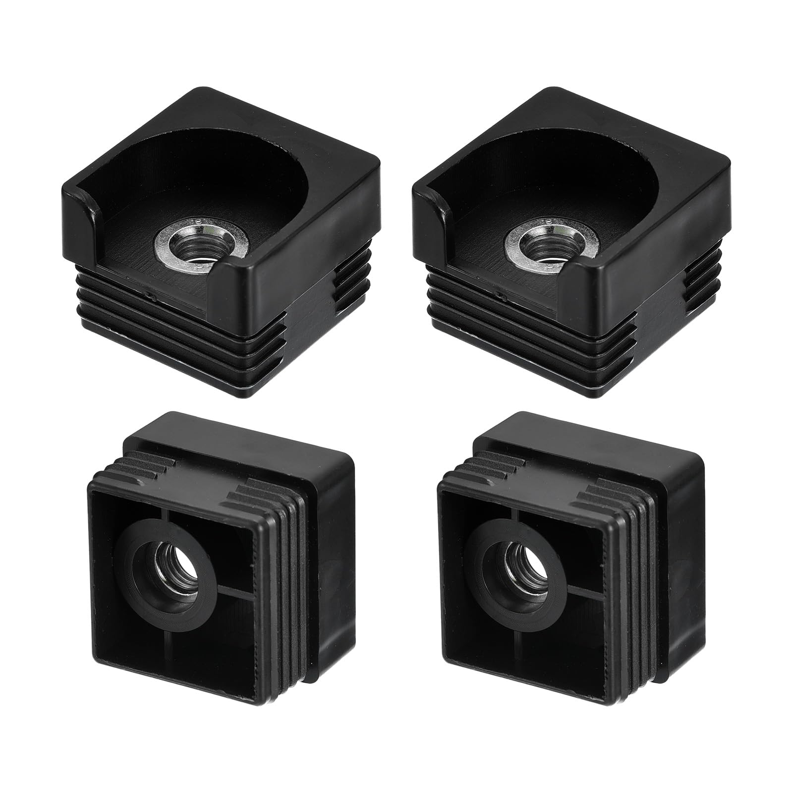 Bouchon tube carre filete M10 pour réparer pied de meuble et fixer roulette de fauteuil