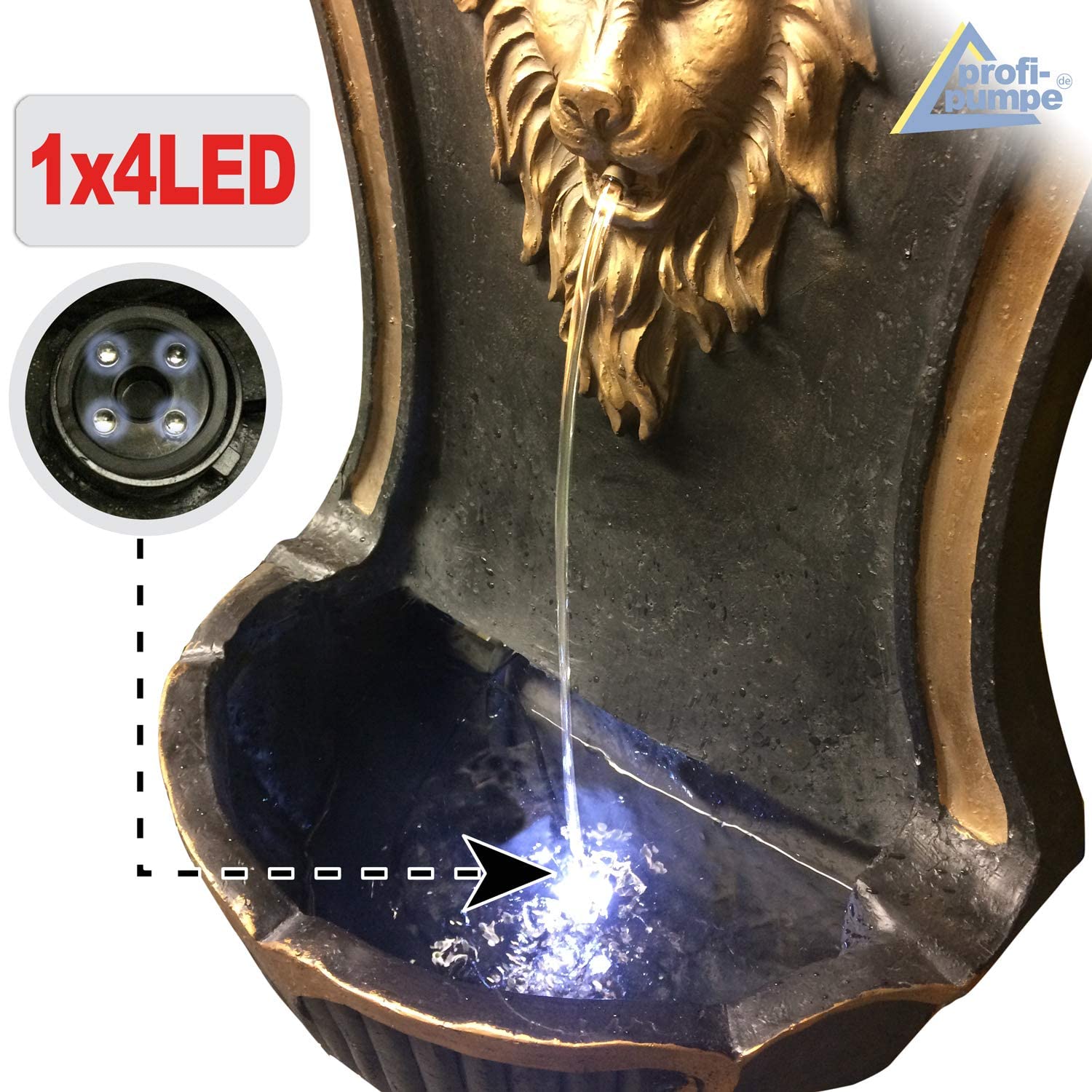 Fontaine de Jardin Solaire Fontaine Bain d'oiseaux Cascade Décoration de Jardin avec Pompe Jeu d'eau pour Jardin terrasse Fontaine Murale Balcon Veneziano Très décoratif Lampe LED de Jardin