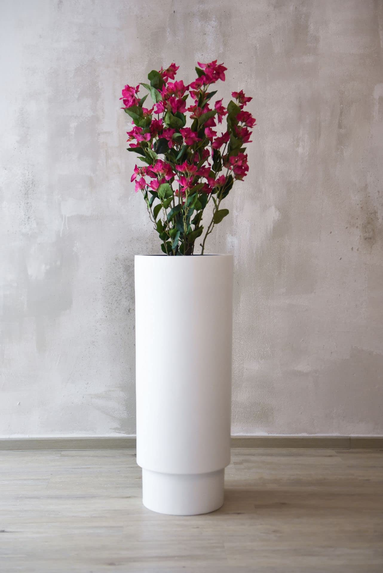 VIVANNO Vaso in Fibra di Vetro Escada Bianco Opaco, 90x35cm