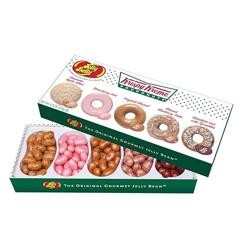 Jelly Belly Candy 64787 - Caja de regalo KK de 425 onzas 5 sabores Krispy Kreme multicolor Jelly Belly Candy 64787 - Caja de regalo KK de 425 onzas 5 sabores Krispy Kreme multicolor
