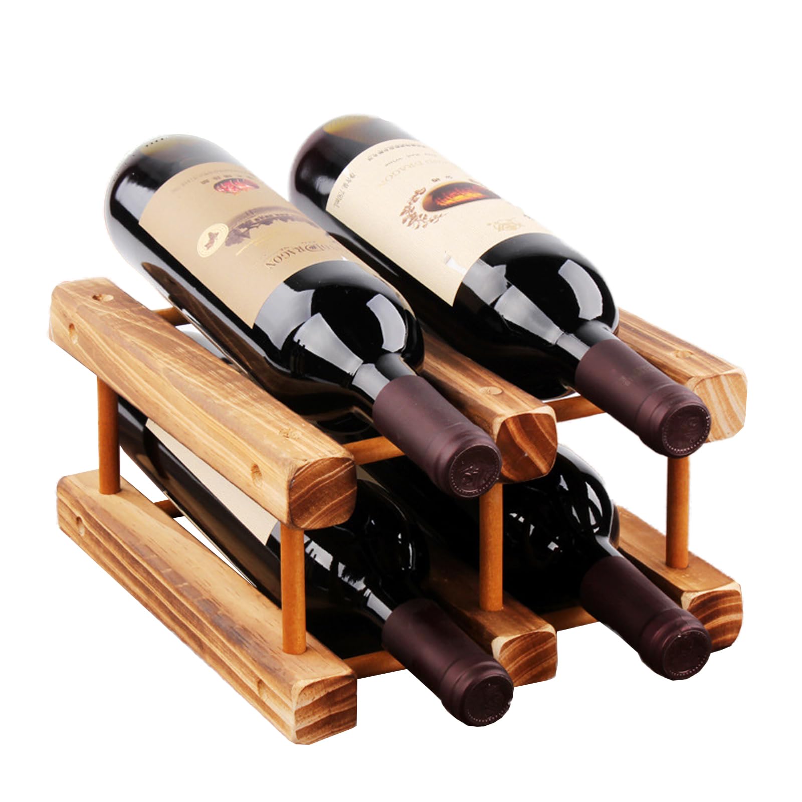 Amazon｜木製 ワインラック ワインホルダー 2段 4本収納 ワイン