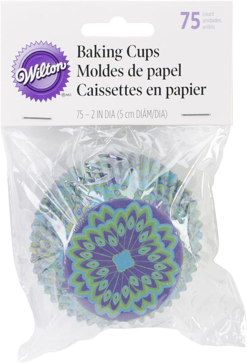 Wilton 415-8060 75 Pieces Peacock Standard Baking Cup, Green