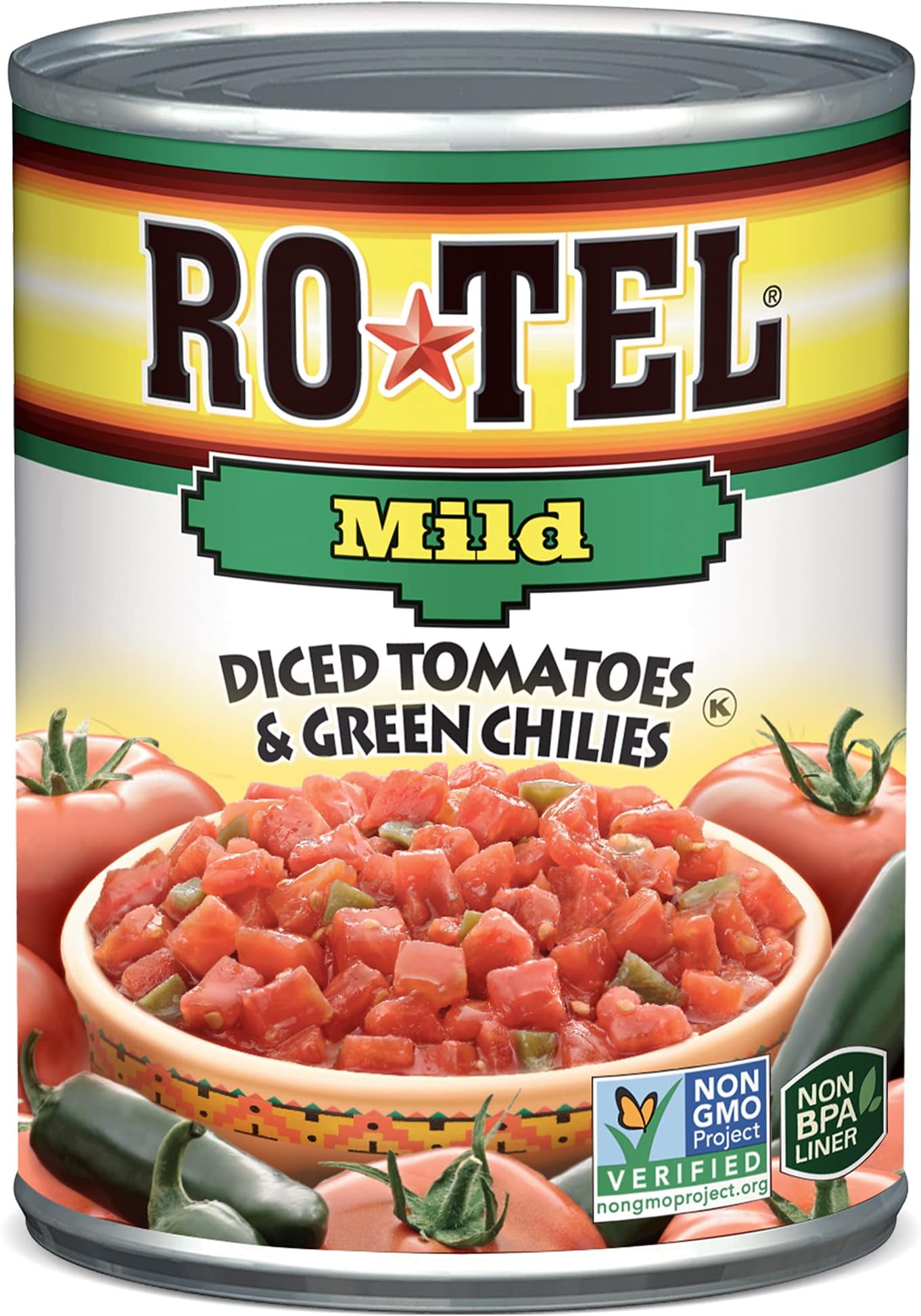 ROTEL Mild Diced Tomatoes and Green Chilies, 10 oz. (Pack of 24)