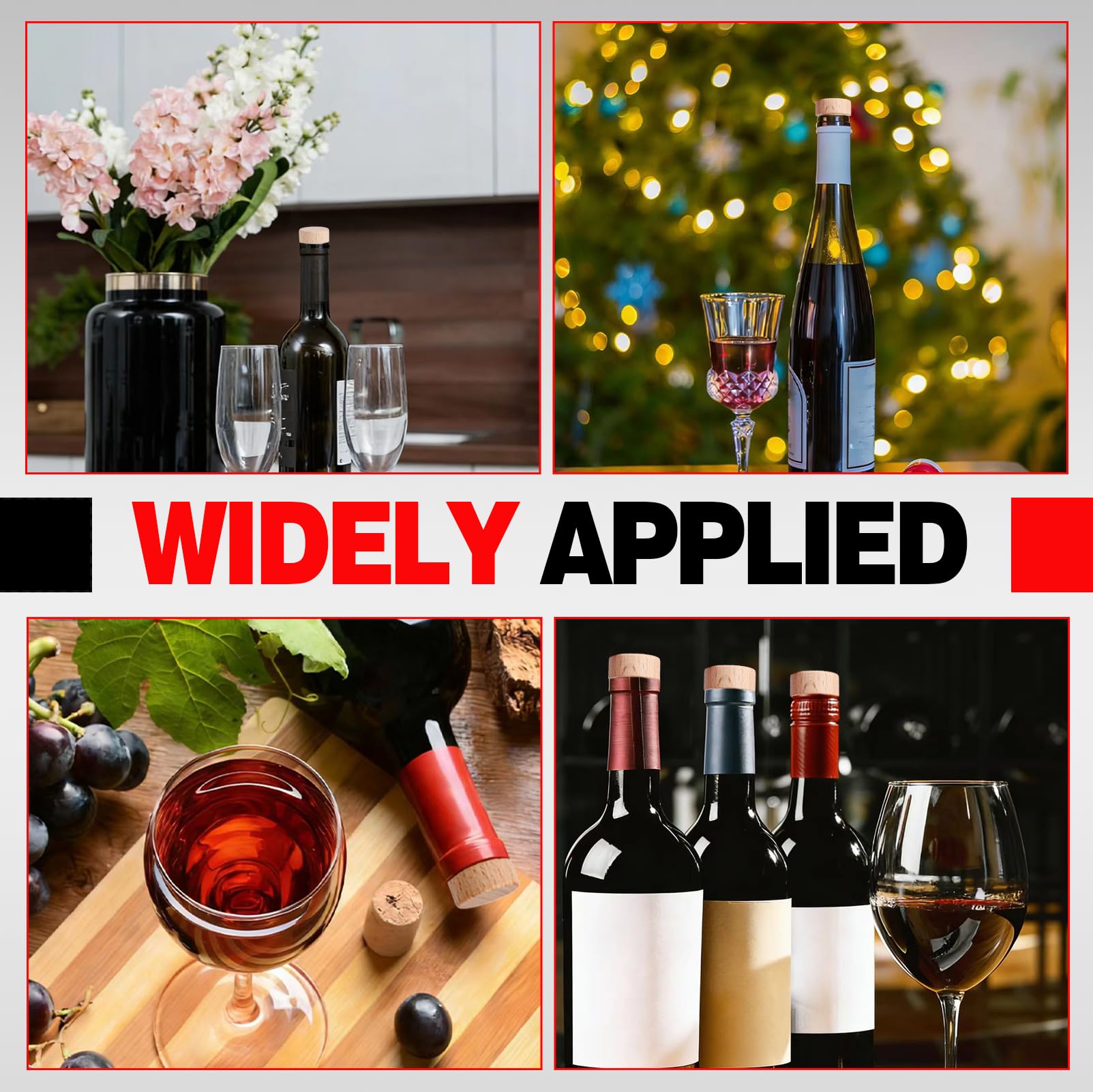 16 Piezas Corchos de Vino para Botellas, Tapones de Corcho Reutilizables, Tapones para Botellas de Vino para Bar, Restaurante y Uso Doméstico