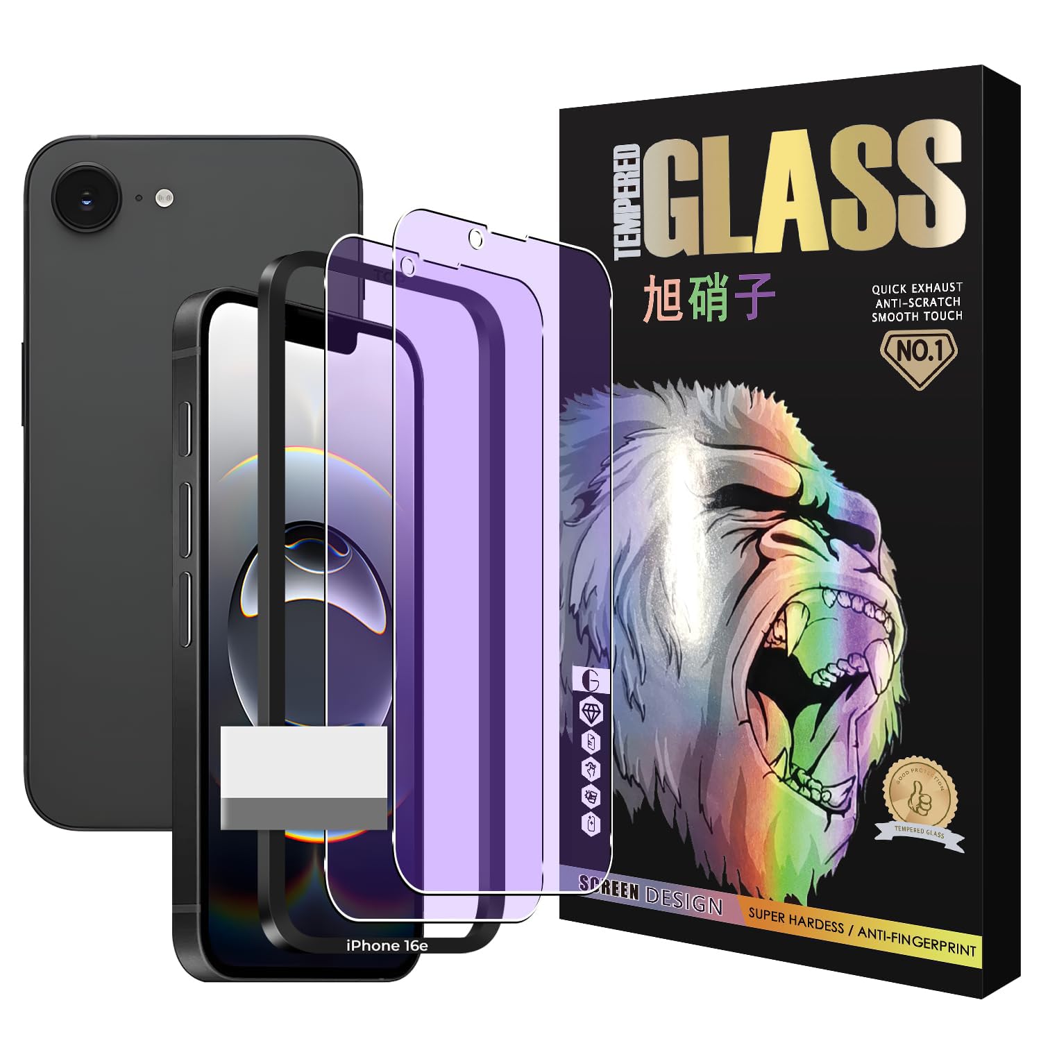 【硬度10H】 対応 iPhone 16E / 17E 用の ガラスフイルム ブルーライトカット ガイド枠付き 【2枚セット- AGC旭硝子】 iPhone 16e フイルム 目の疲れ軽減 アイホン 16e 液晶保護フィルム アイフォン17e 強化ガラス 【 日本旭硝子素材採用 ラウンドエッジ加工 耐衝撃 飛散防止 超薄 厚さ0.26mm 気泡ゼロ 3D Touch対応 高感度 撥油性 指紋防止 超耐久 】 TZ10H-16ELG2