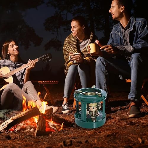 Miniatura 4 de Estufa de queroseno portátil versátil, quemador portátil de 8 mechas con calentador, compatible con diesel y alcohol, cocina eficiente para cocinar