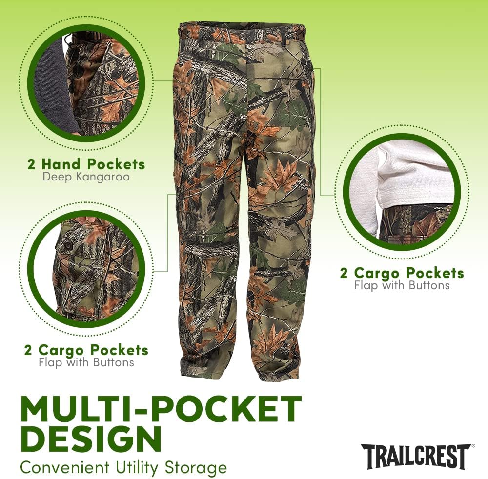 TrailCrest by Treel Men's Camo Tactical Hunting Hiking Pants