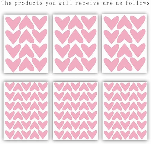 Miniatura 6 de 126 calcomanías de pared de corazón amoroso para dormitorio de niñas, habitación de niños, decoración de guardería, calcomanías de pared de corazón