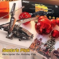 Vista 8 de DEERC RC Helicopter, RC Plane for Kids and Adults, 2.4GHz Remote Control Helicopter, 26 Mins Flight Time, LED Lights & Altitude Hold, 2