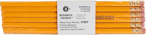 Miniatura 3 de Business Source 37507 - Lápices de madera sin afilar, paquete de 12, color amarillo