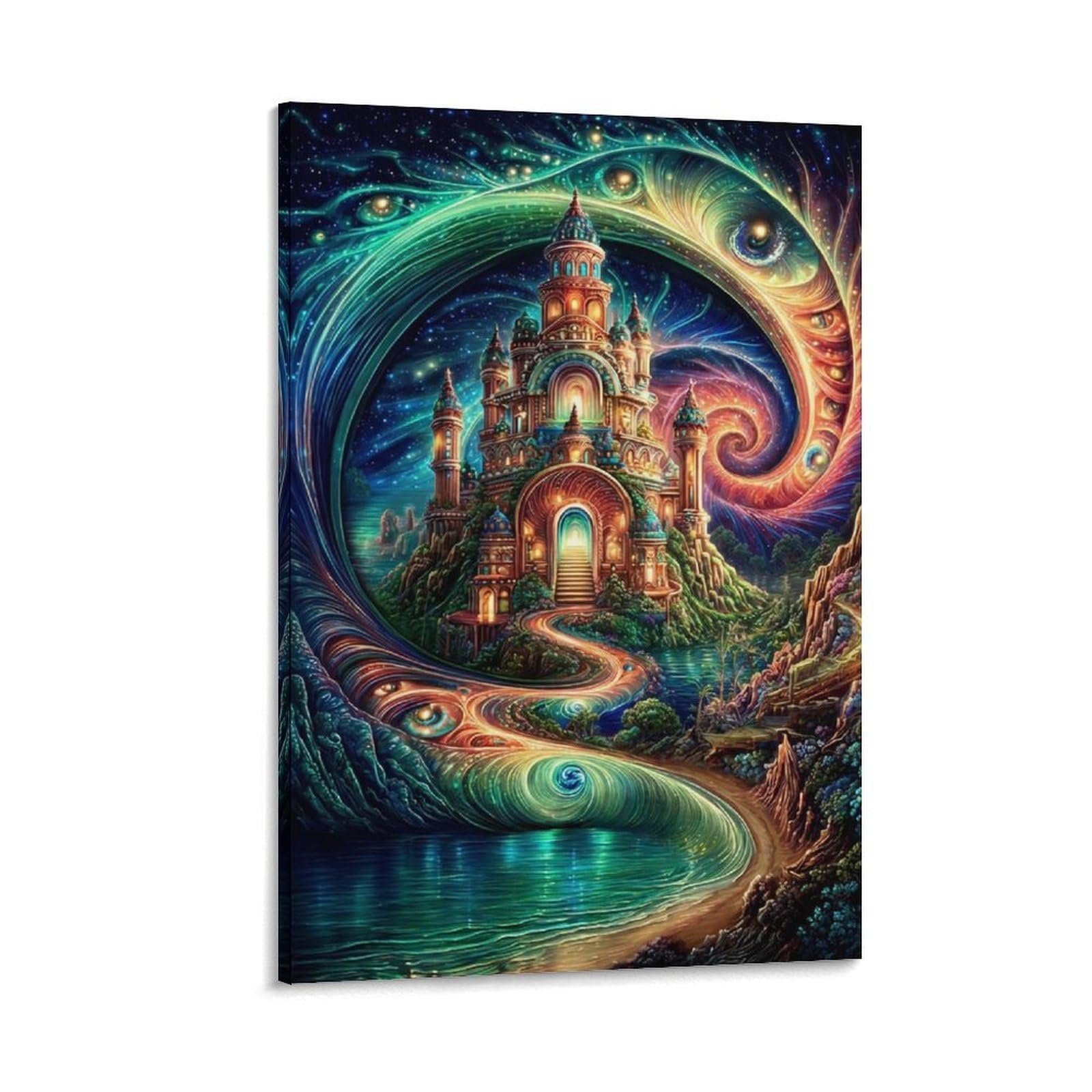 DHBANEIOK Fantasy Castle Portal Poster Artwork Giclee Canvas Prints Modern Canvas Wall Art Picture Wall Hanging for Home Decorations 20x30inch(50x75cm)