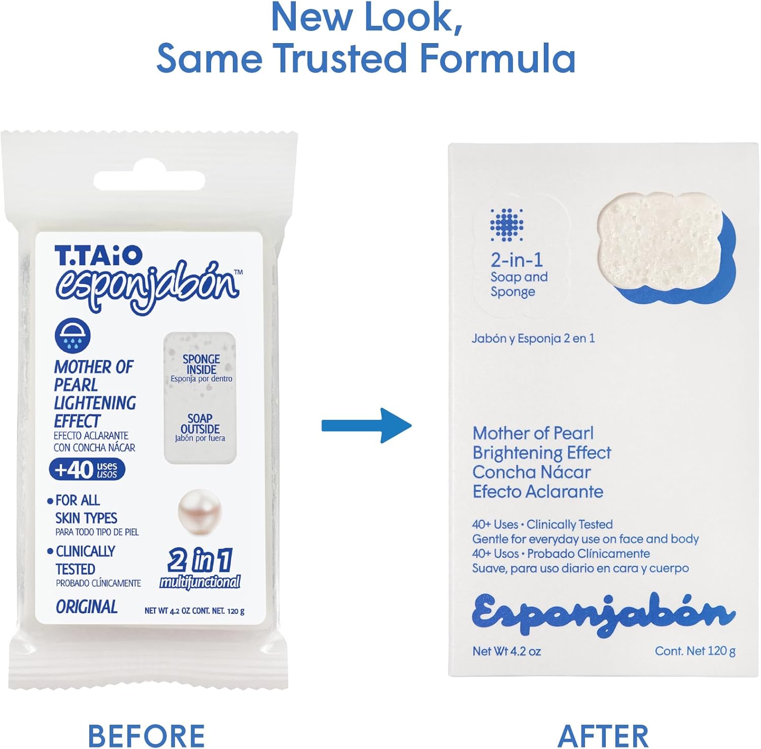 T.Taio Esponjabon Mother of Pearl Soap Sponge - Cleansing Shower Scrubber - Cleaning Bath Wash Scrub - Oil Removal - Massage & Lather Foot, Elbow, & Face - Bathroom Accessories - Fresh Scent (10-pack)