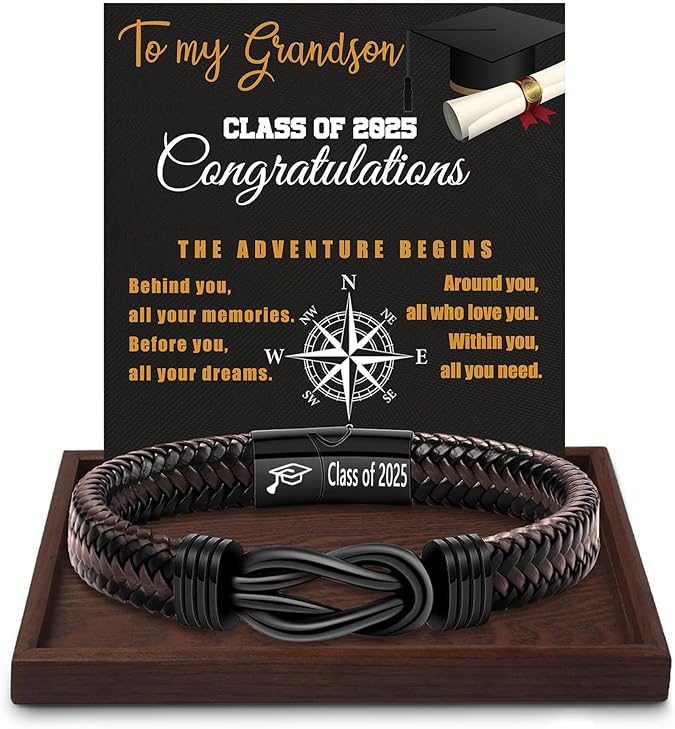 Inspirational Gifts for Men Morse Code Bracelets Mens Bracelets Graduation Gifts for Him Fathers Day Adjustable Leather Bracelet Motivational Birthday Annivesary Jewelry Stocking Stuffers for Men