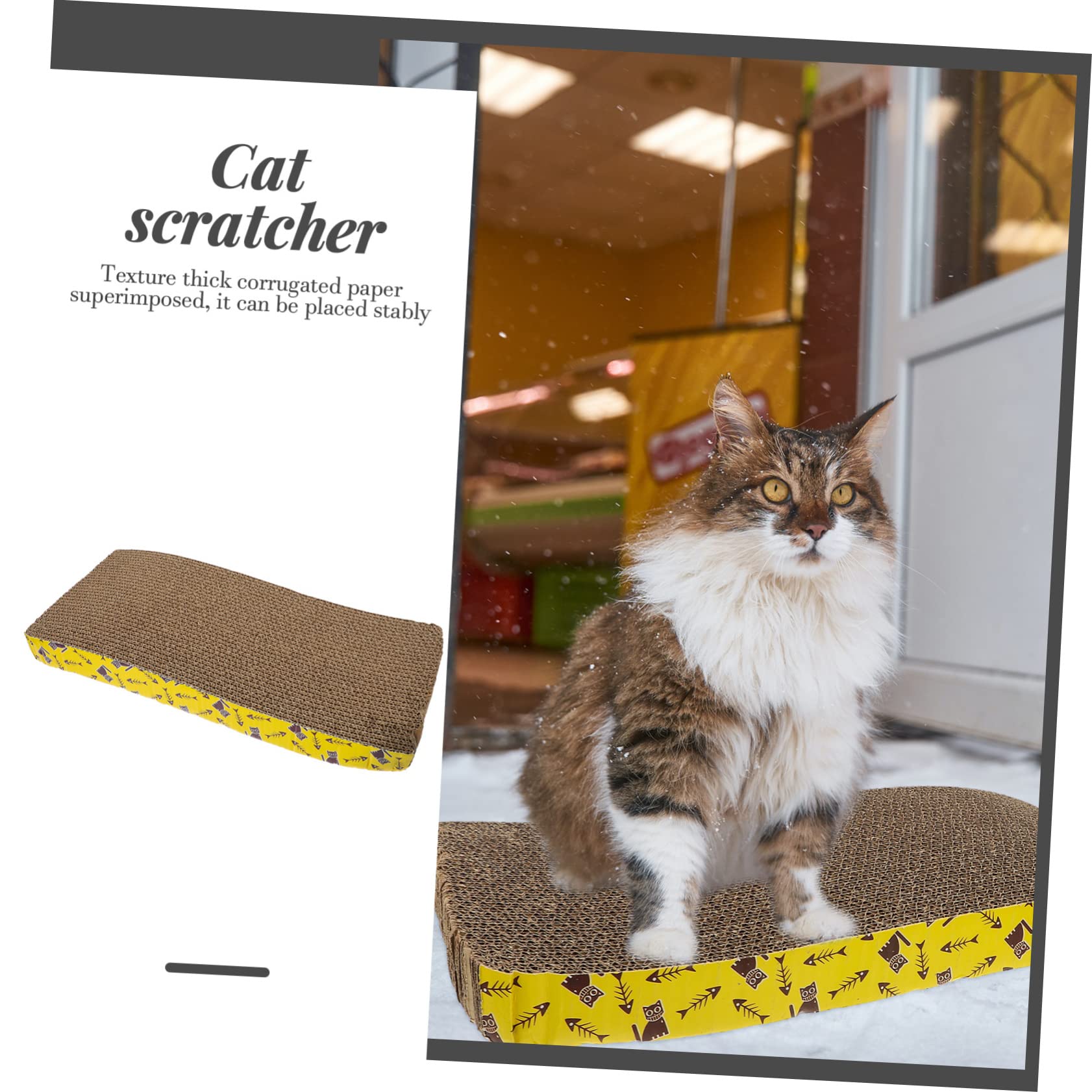TOYANDONA Tiragraffi in Cartone Ondulato per Gatti e Kitten, Tavola Scratching Board per Allenamento e Gioco, 2pezzi Stabilità Elevata