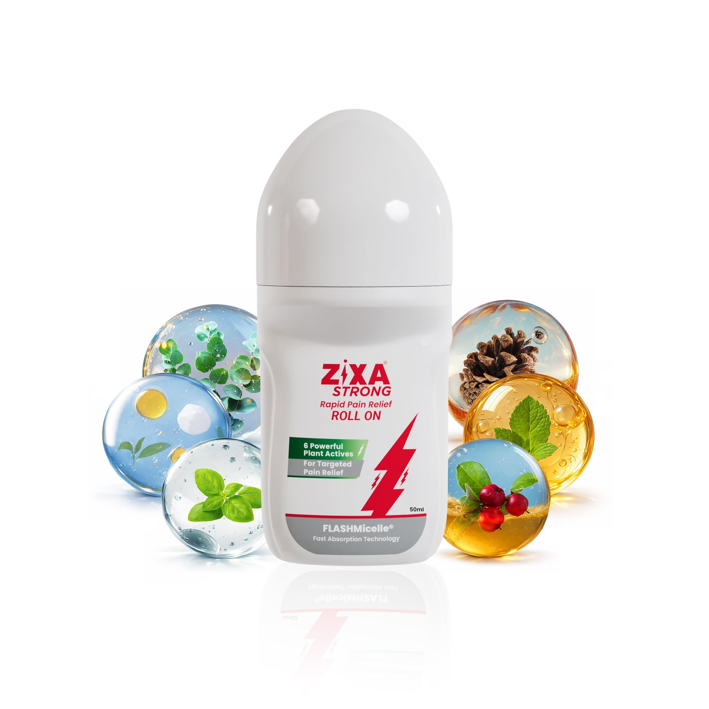 ZIXA Strong Roll On : Rapid Pain Relief for Headache, Muscle Pain, Knee Pain, Joint Pain, Shoulder Pain, Body Pain, Leg Pain and Back Pain, 50ml (Pack of 1)-image-42