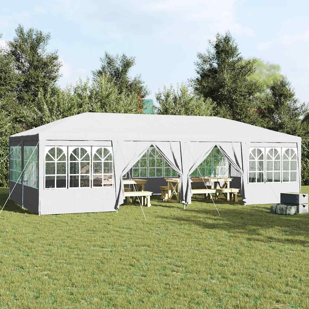 vidaXL Namiot Imprezowy Biały 800 x 400 x 266 cm Polietylen | Mieści do 10 osób, Wykonany z materiałów odpornych na UV i wodoodpornych, Szybko się składa z podstawowymi narzędziami