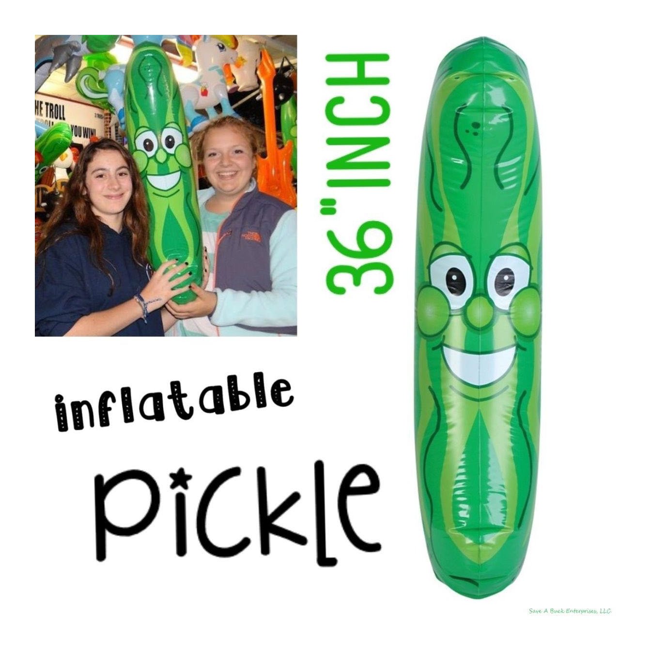 GIANT Inflatable Pickle Head - Beach Pool Float Noodle Gag Prank Joke Party Fun