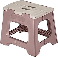 Vista 22 de Vigar Taburete plegable compacto, 10-1/2 pulgadas, ligero, capacidad de 330 libras, antideslizante taburete plegable, cuerpo de terrazo