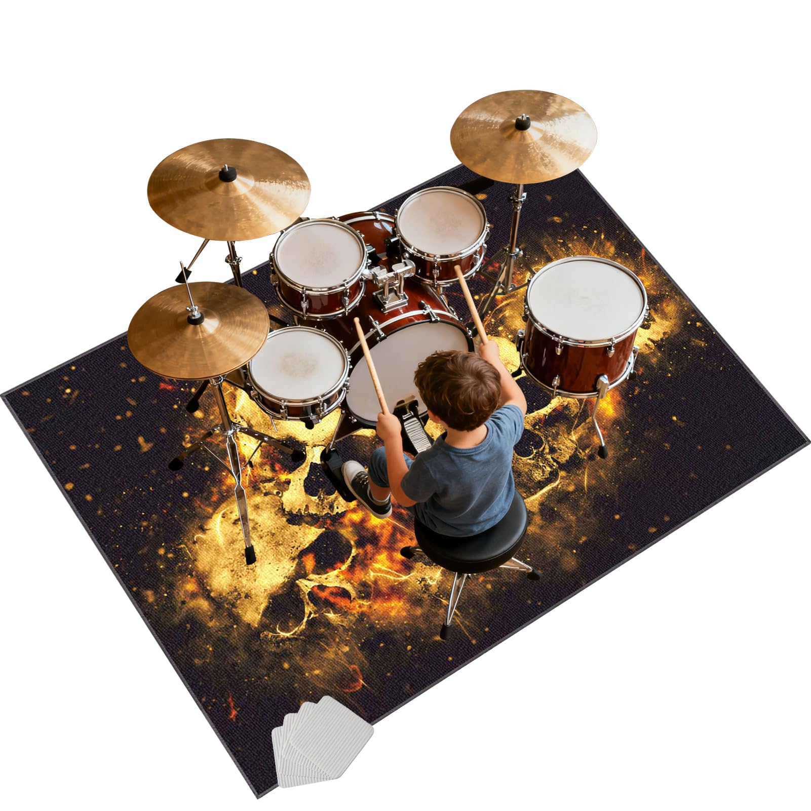 Schallschutz Teppich, Schlagzeugteppich, Drum Teppich, Schlagzeug Teppich, Schallschutzmatte 180 x 140 cm Klavier Teppich, Professionelles Rechteckiges elektronisches Jazz Schlagzeug Kit