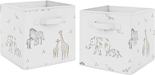 Miniatura 7 de Sweet Jojo Designs Juego de 2 cubos de almacenamiento de tela plegables de dinosaurio moderno azul marino y gris, cajas organizadoras de juguetes