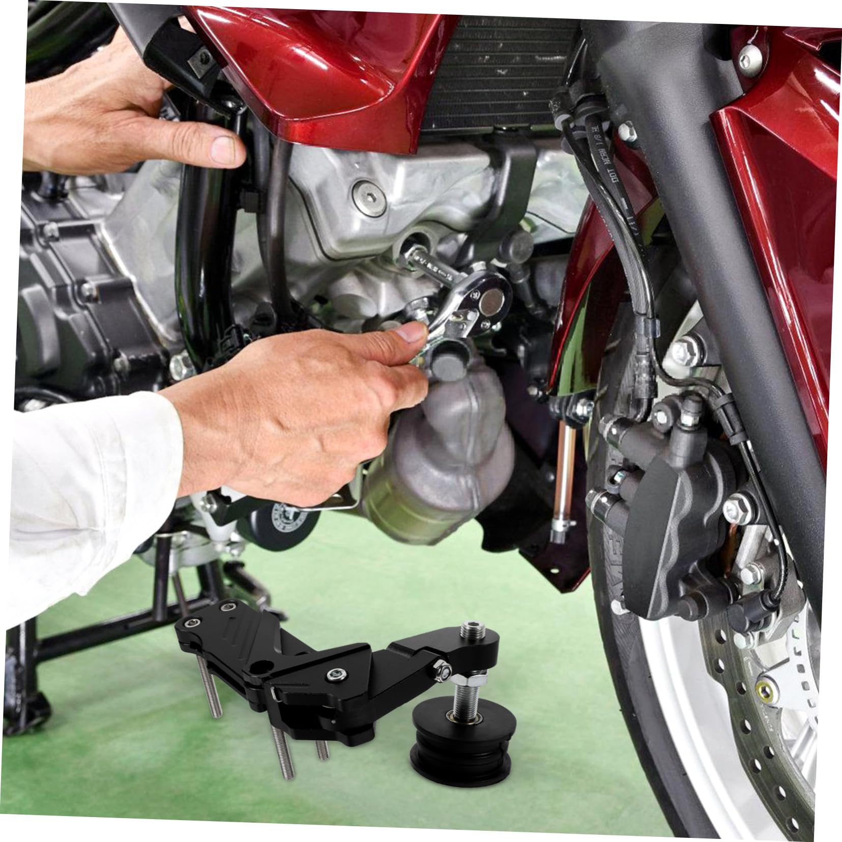 Mikinona Tendicatena Piegature Antiscivolo, Lega e Design in Catena a Alluminio Moto Resistente Deformazioni della Motocicletta