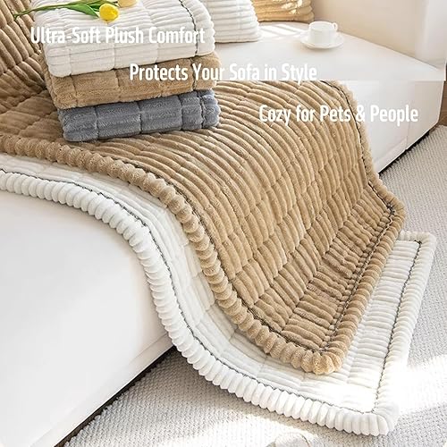 Miniatura 2 de Paw Lounge - Funda de felpa para sofá para mascotas, protector de sofá antideslizante ultrasuave con forro impermeable para perros y gatos (gris