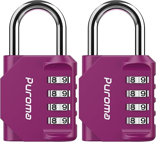 Miniatura 25 de Puroma 1 Paquete Candado de Combinación para Casillero de 4 Dígitos Impermeable para Exteriores, Escuela, Gimnasio, Deportes, Cerca, Caja de