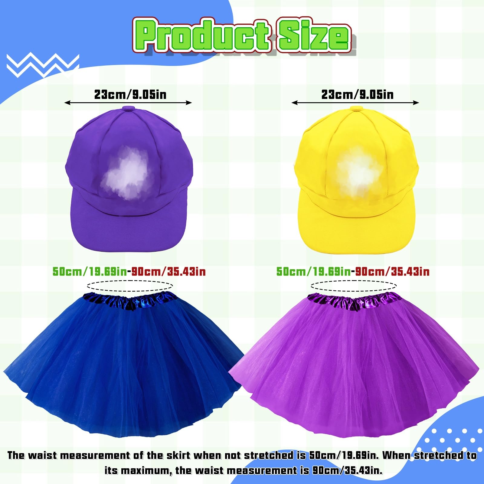 C4 World Book Day 2026 Costume Adults Women, Super Bros Costume Funny Carnival Costumes Accessories Hats, Tutu Skirt ,Gloves - Image 3