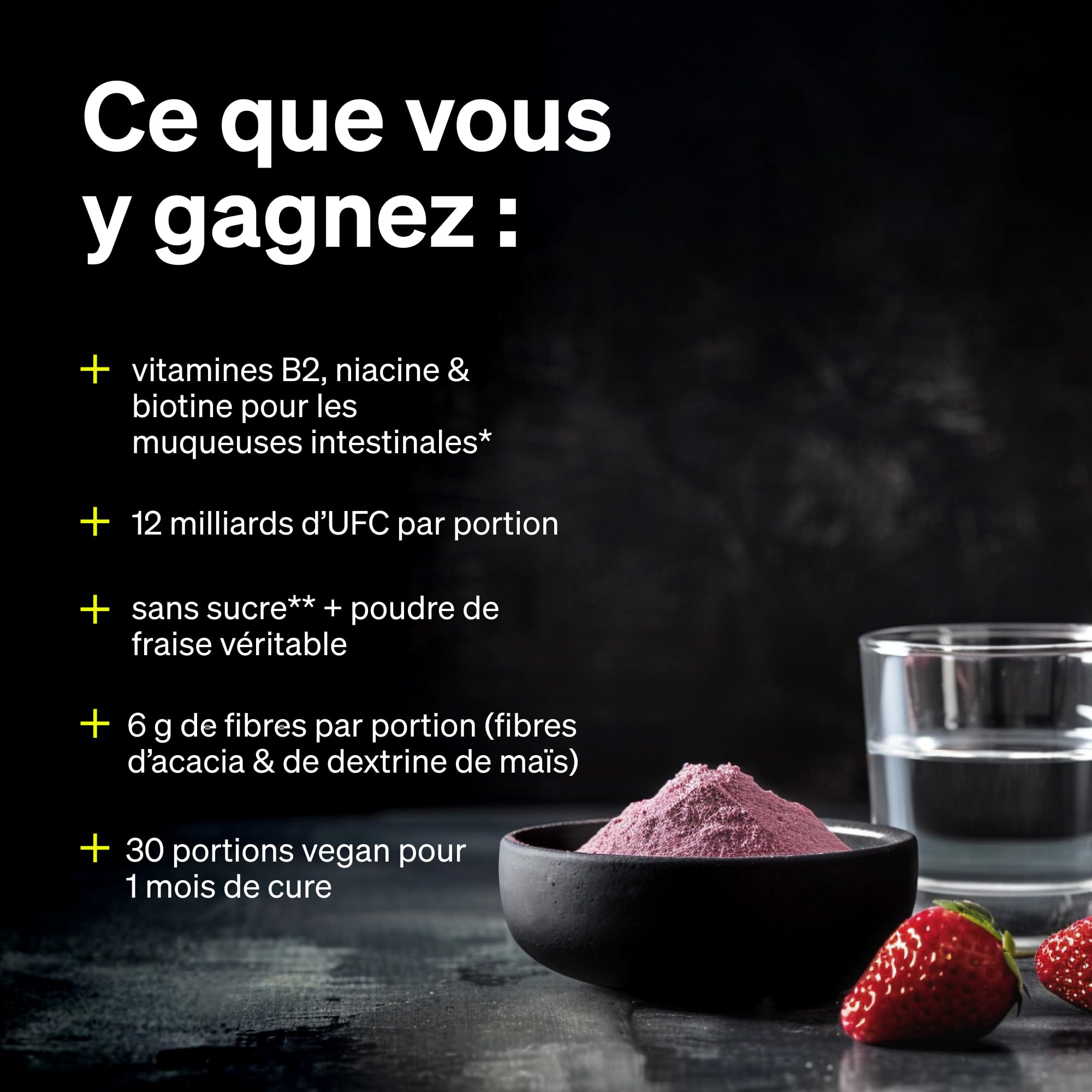 21 Flora Berry Biotic – Poudre pour boisson aux baies – 13 souches de bactéries avec fibres & complexe de vitamines B – 12 milliards d’UFC par portion – 30 portions goût fraise – Vegan