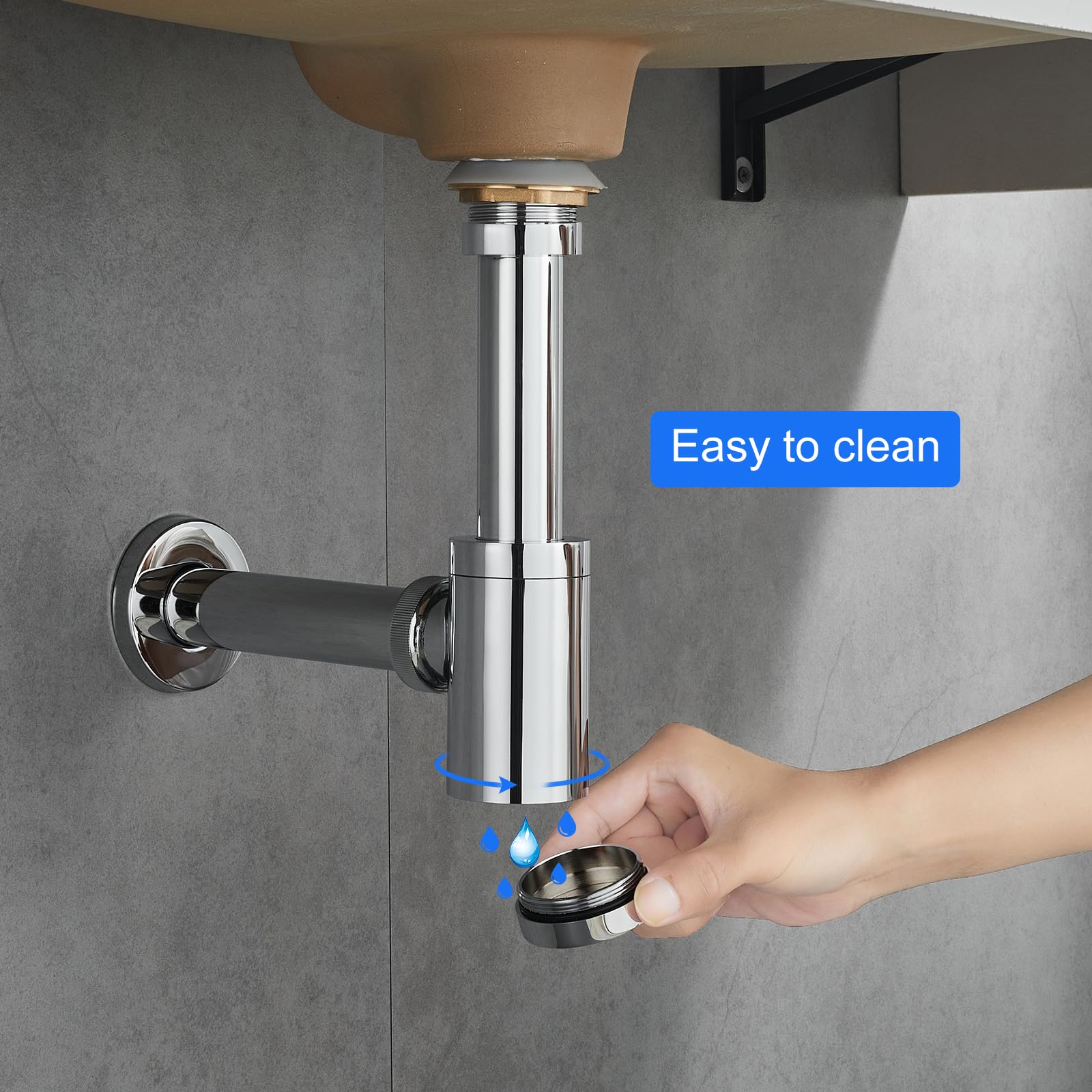 Brass Bottle Trap Set including Overflow Plug Drain - Image 4
