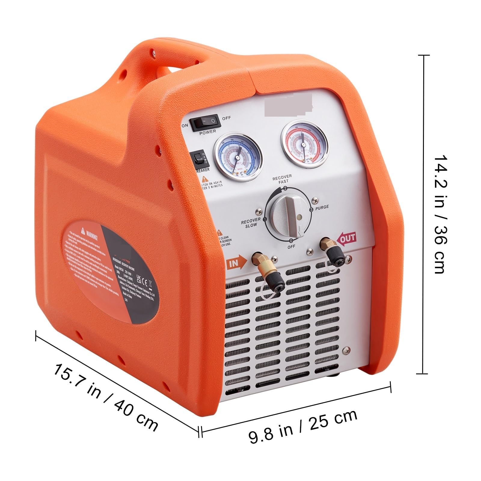 Kältemittel-Rückgewinnungsmaschine – 1HP tragbare AC-Rückgewinnungsmaschine, 120 V für flüssiges Kältemittel, ideal für Profis