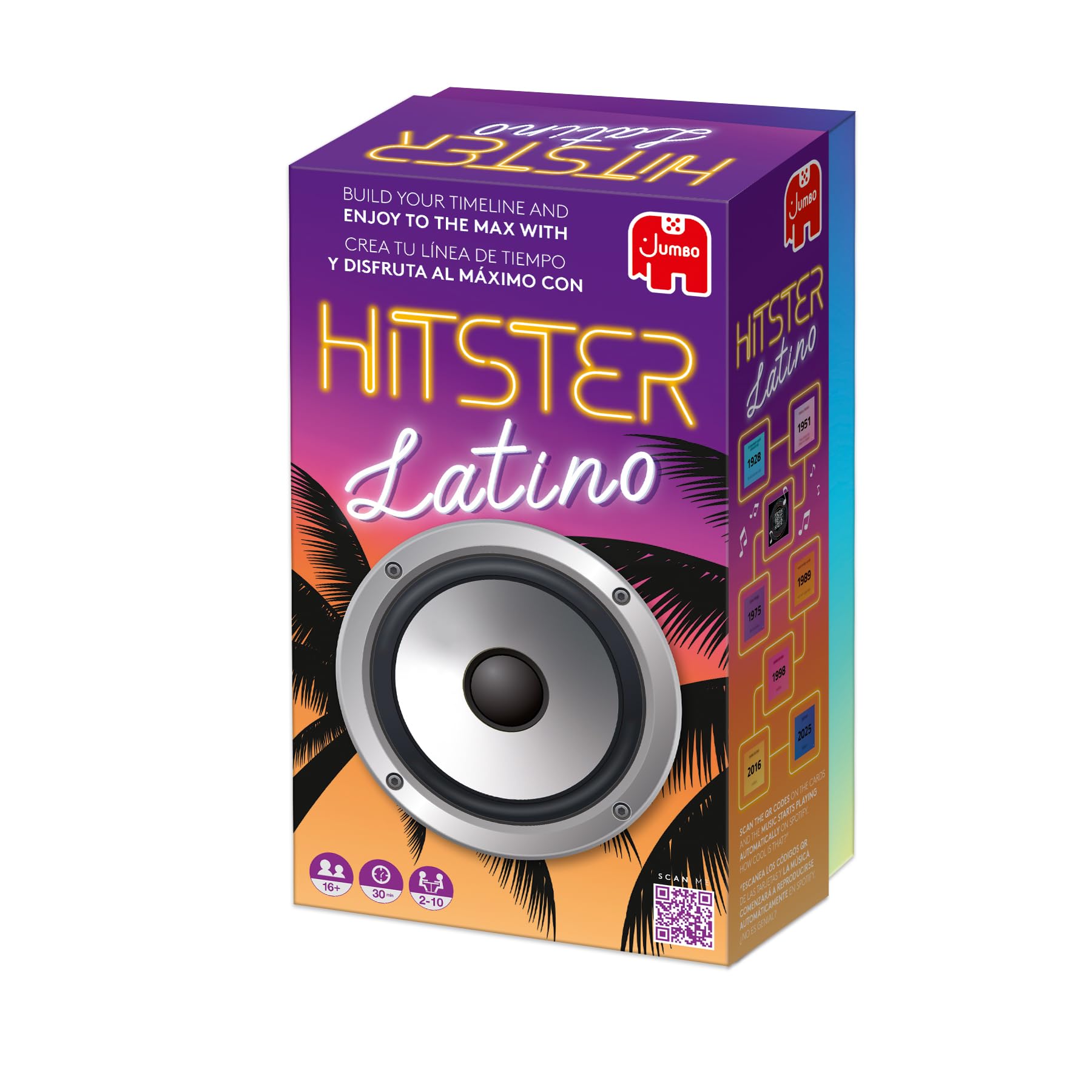 Jumbo Hitser Lateinisches Spiel, lustiges Musik-Quiz-Kartenspiel, 2-10 Spieler, 300 lateinische Musik-Hits – Ideal für Familienspielabende und Erwachsene (USA Edition)