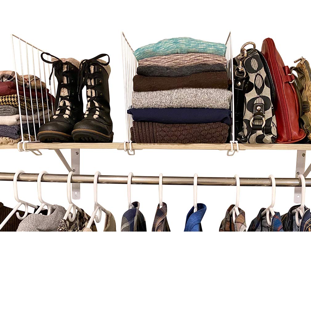 Evelots Closet Wood shelf DividerNew Extra Brackets for Stability