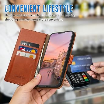 Wallet Case for iPhone 16e/17e 6.1, Light Brown