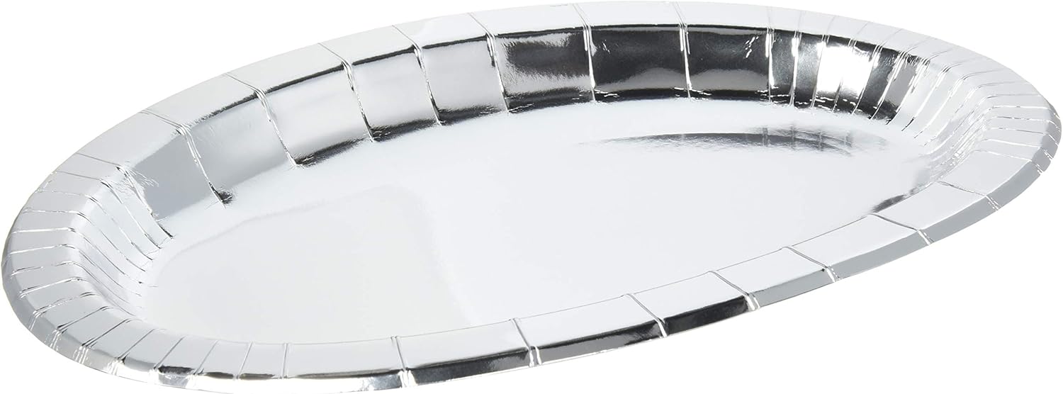 Party Plate Oval 36 cm 20 PC Silver Color PYS – 36