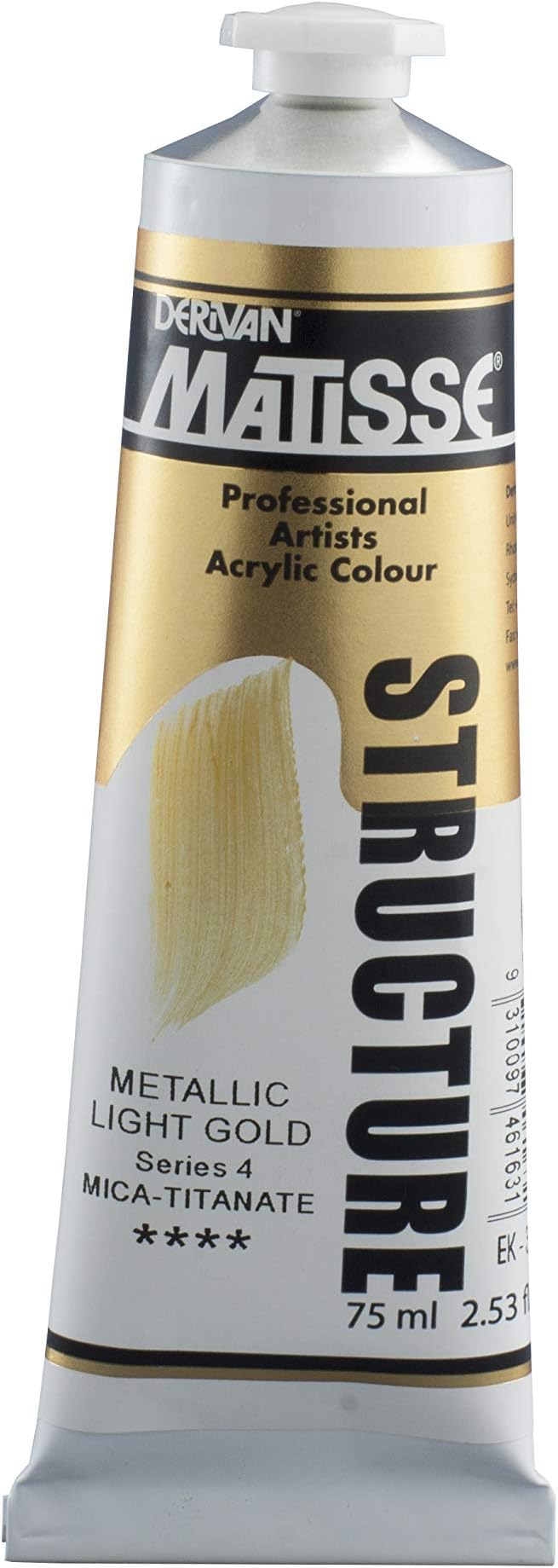 Matisse Structure Heavy Body Acrylic Paint High Viscosity Acrylics - 75 ml Tube - Metallic Light Gold