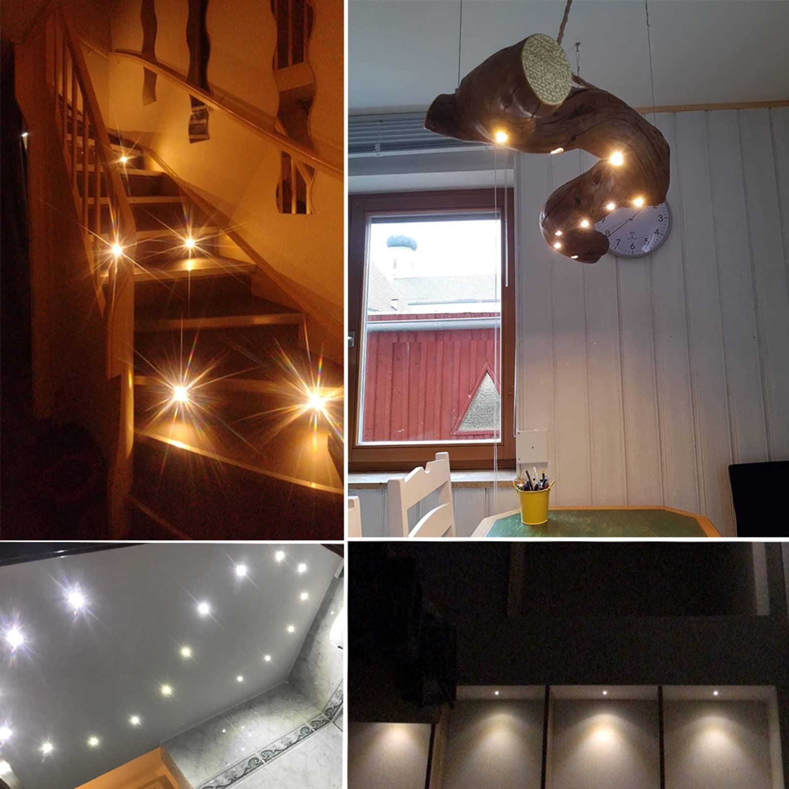 Mini faretto LED da incasso, 1W dimmerabile IP65 impermeabile, illuminazione in alluminio 12V CC per arredamento domestico/armadio a muro/armadio, set 9 pezzi(Blue light,120 degrees)