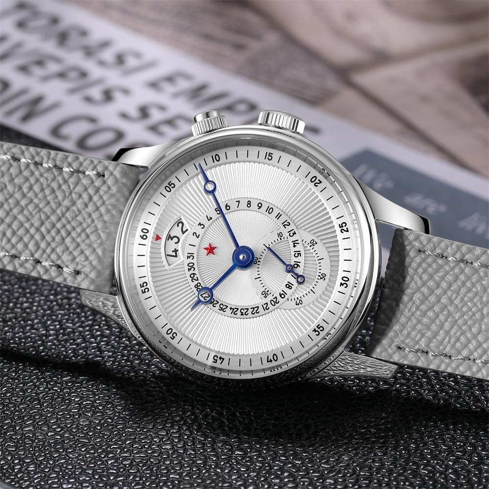 RED Star Automatic Watches for Men 40mm Seagull ST1716 Movement 5ATM Mechanical Watch Digital Clock Hands Calendar Sapphire Crystal Vintage Mens Watch​​