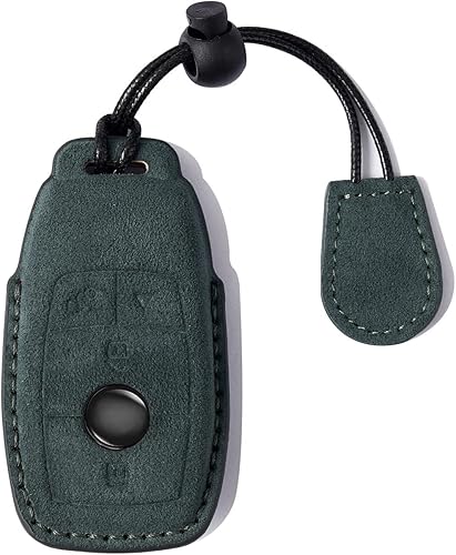 CROWEIPT Funda para llavero Mercedes Benz, piel de gamuza con llavero, protector de gamuza compatible con Mercedes Benz Clase E 2017-2021 Clase C