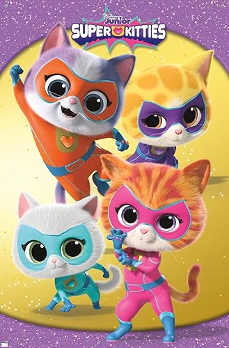 Miniatura 4 de Trends International Disney Junior Super Kitties - Póster de pared de grupo, 22.37 x 34.00 pulgadas, paquete de póster premium y alfiler