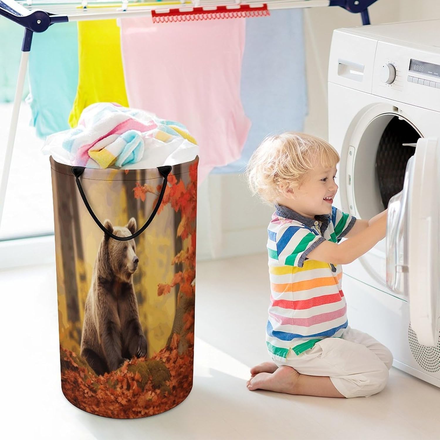Dirty Clothes Basket Extra Large 110l Open Top Laundry Hamper With Portable Carry Handles, Foldable Waterproof Clothes Basket Spacious Laundry Bag For Bedroom Bathroom Laundry Room Dorm
