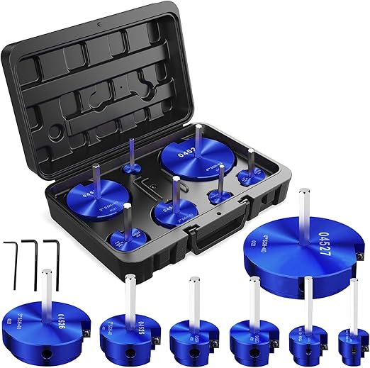 TOOVEM 7 Pcs PVC Pipe Reamer Set with 3/4inch, 1-1/4inch, 1-1/2inch, 2inch,3inch,4inch Head Aluminum PVC Fitting Saver, PVC Socket Saver for Standard 1/2" Drill (Blue)