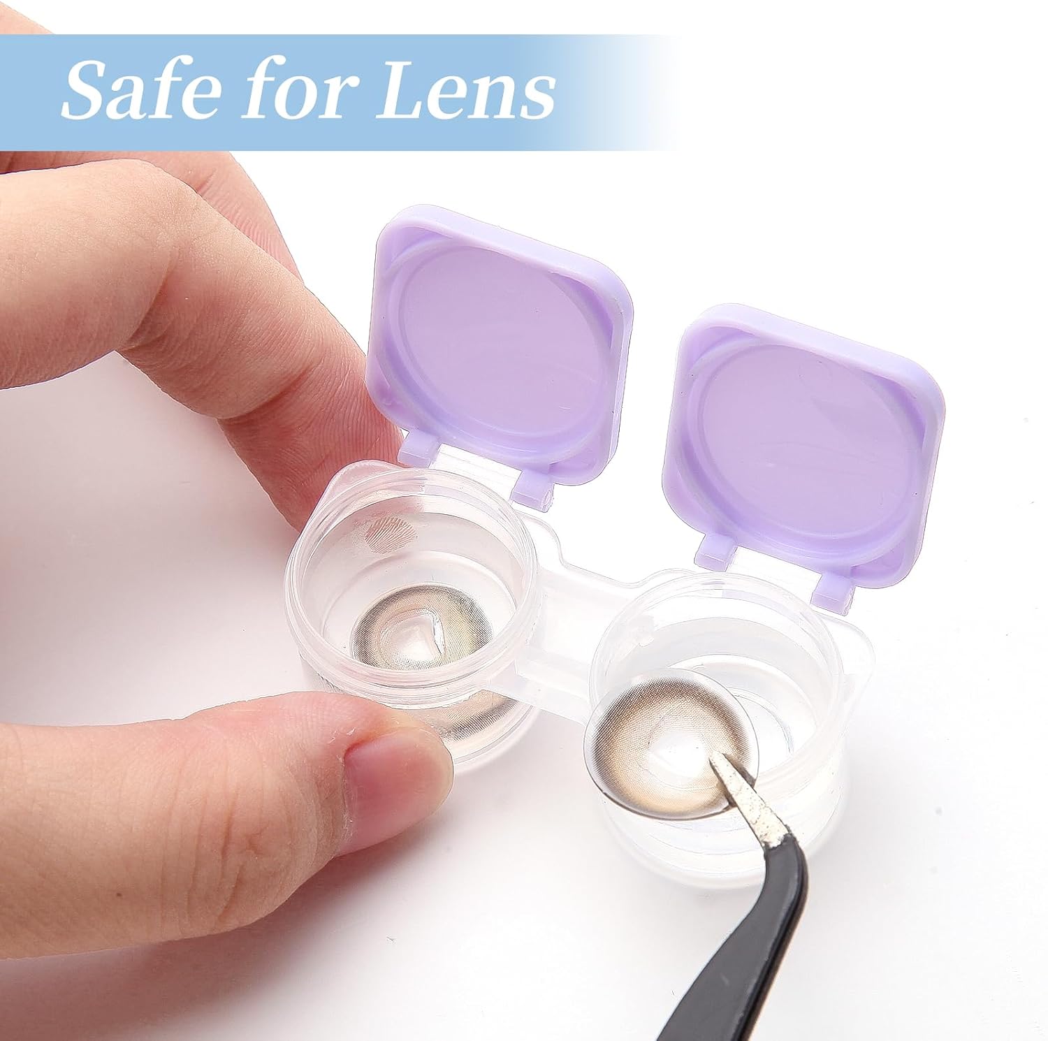 12-Pack Flip-Top Contact Lens Tight Lid Case Holder Storage Box Container Assorted Colors Deep Well Cute Contact Lens Case Travel Kit